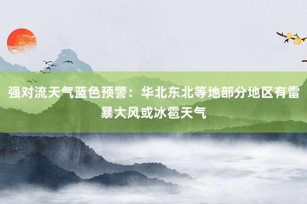强对流天气蓝色预警：华北东北等地部分地区有雷暴大风或冰雹天气