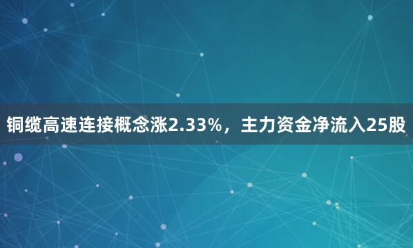 铜缆高速连接概念涨2.33%，主力资金净流入25股