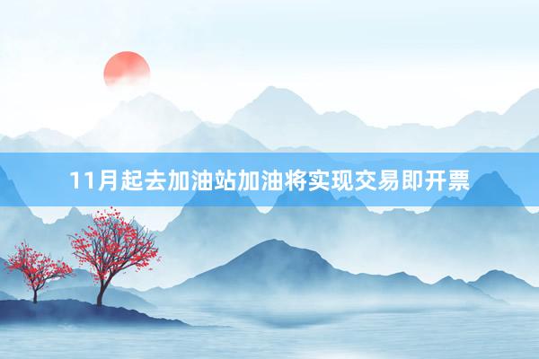 11月起去加油站加油将实现交易即开票