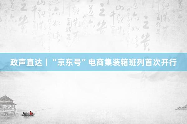 政声直达丨“京东号”电商集装箱班列首次开行