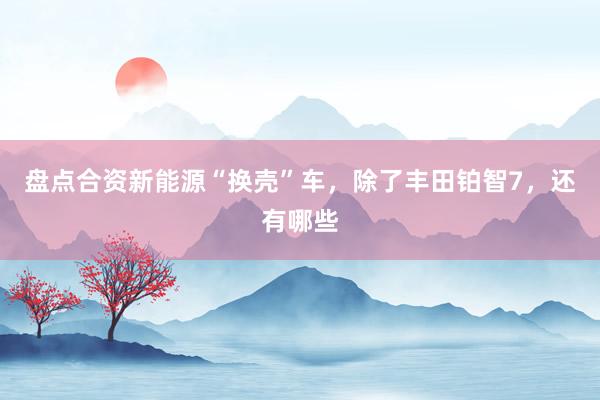 盘点合资新能源“换壳”车,除了丰田铂智7,还有哪些