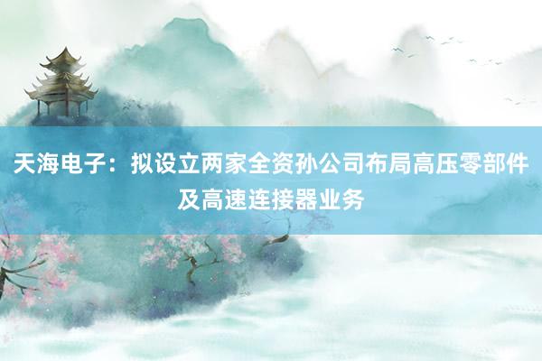 天海电子：拟设立两家全资孙公司布局高压零部件及高速连接器业务