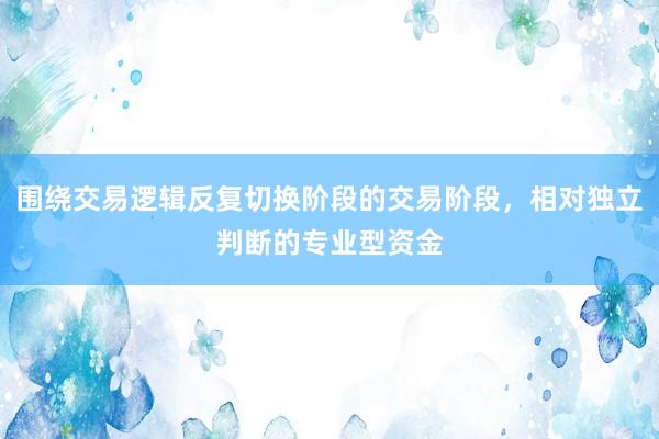 围绕交易逻辑反复切换阶段的交易阶段，相对独立判断的专业型资金