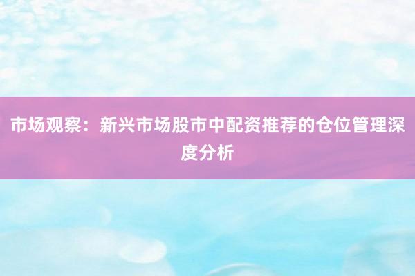 市场观察：新兴市场股市中配资推荐的仓位管理深度分析