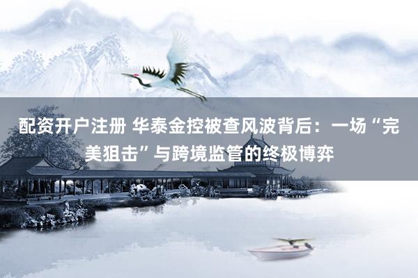 配资开户注册 华泰金控被查风波背后：一场“完美狙击”与跨境监管的终极博弈