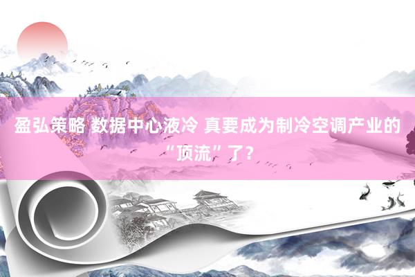 盈弘策略 数据中心液冷 真要成为制冷空调产业的“顶流”了？