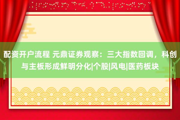 配资开户流程 元鼎证券观察:三大指数回调,科创与主板形成鲜明分化|个股|风电|医药板块