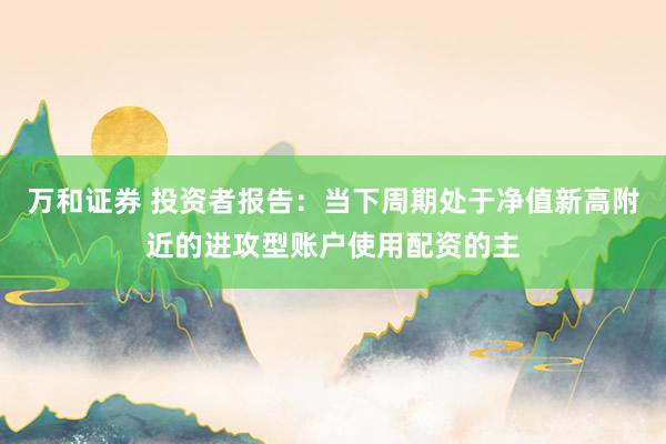 万和证券 投资者报告:当下周期处于净值新高附近的进攻型账户使用配资的主