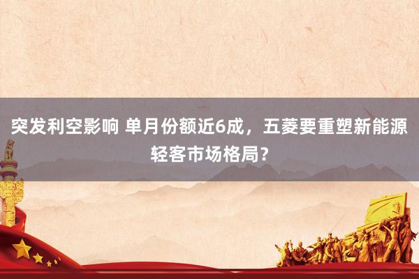 突发利空影响 单月份额近6成,五菱要重塑新能源轻客市场格局?