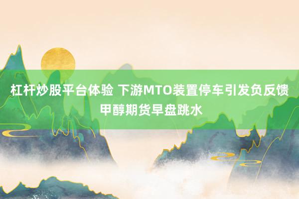 杠杆炒股平台体验 下游MTO装置停车引发负反馈 甲醇期货早盘跳水